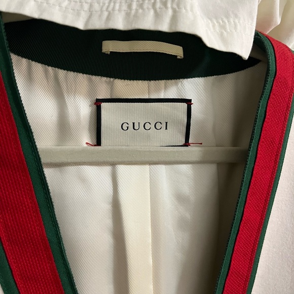 Gucci Web Wool White Coat with Red and Green Accents 40 4 - Picture 11 of 12